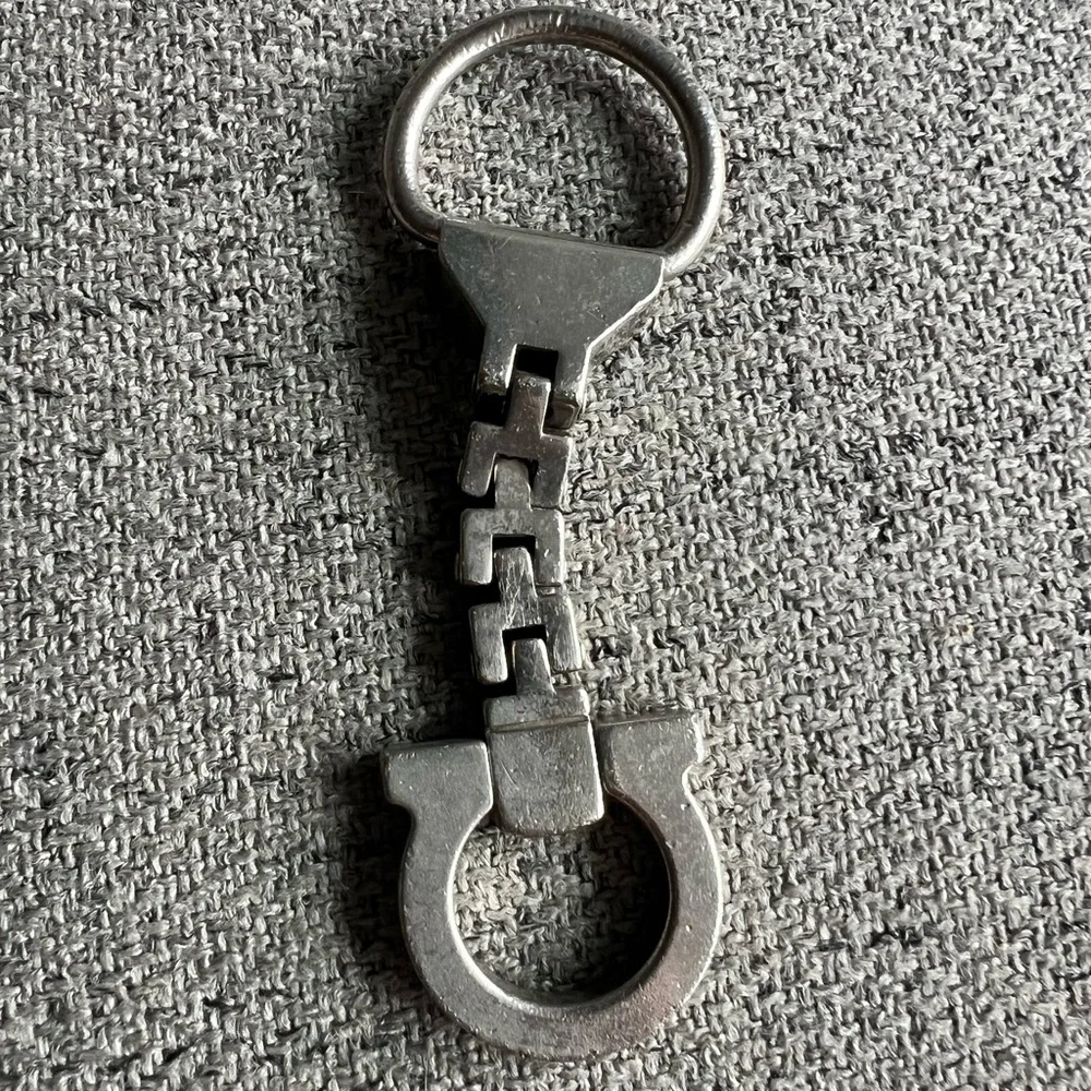 Salvatore Ferragamo silvertone Gancini keyring